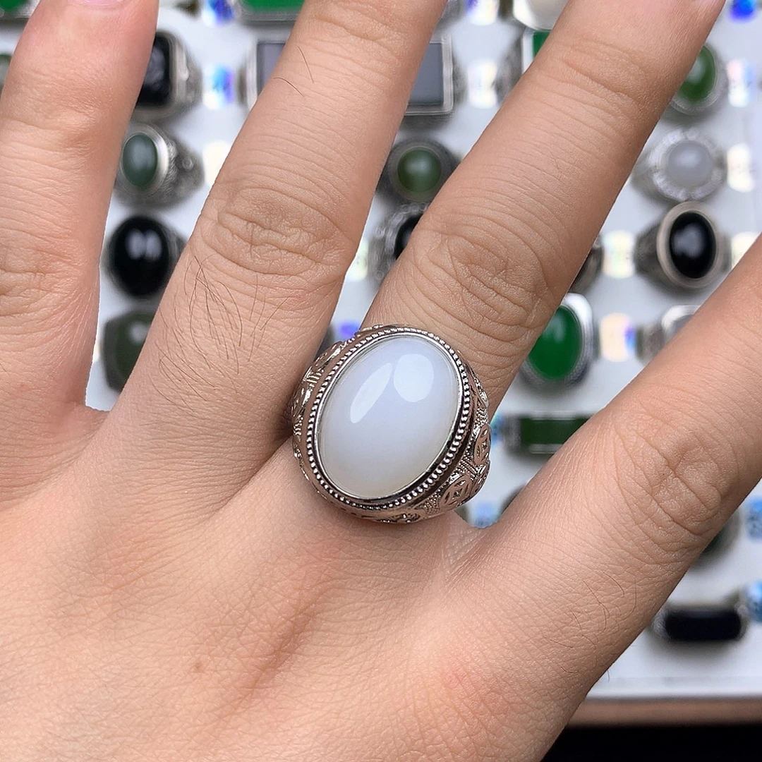 和田玉合金戒指98