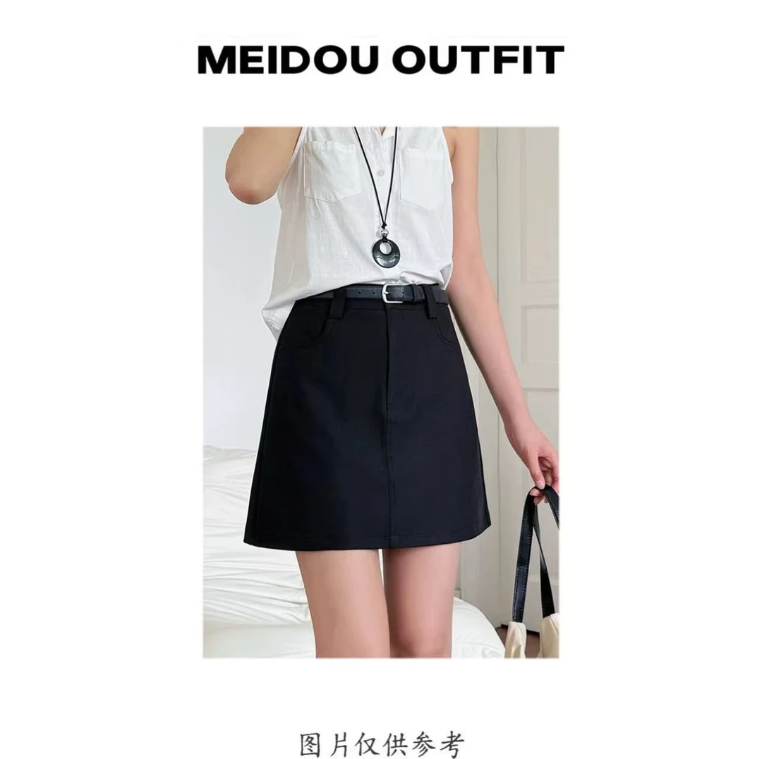 MEIDOU-8802【半裙】A字版时尚高腰显瘦气质半裙