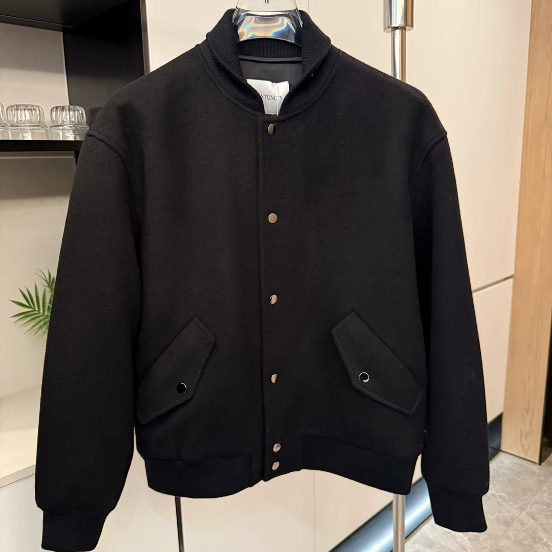 2025冬季新款常规加绒男装立领极简风外套毛呢夹克冬季常规款运动