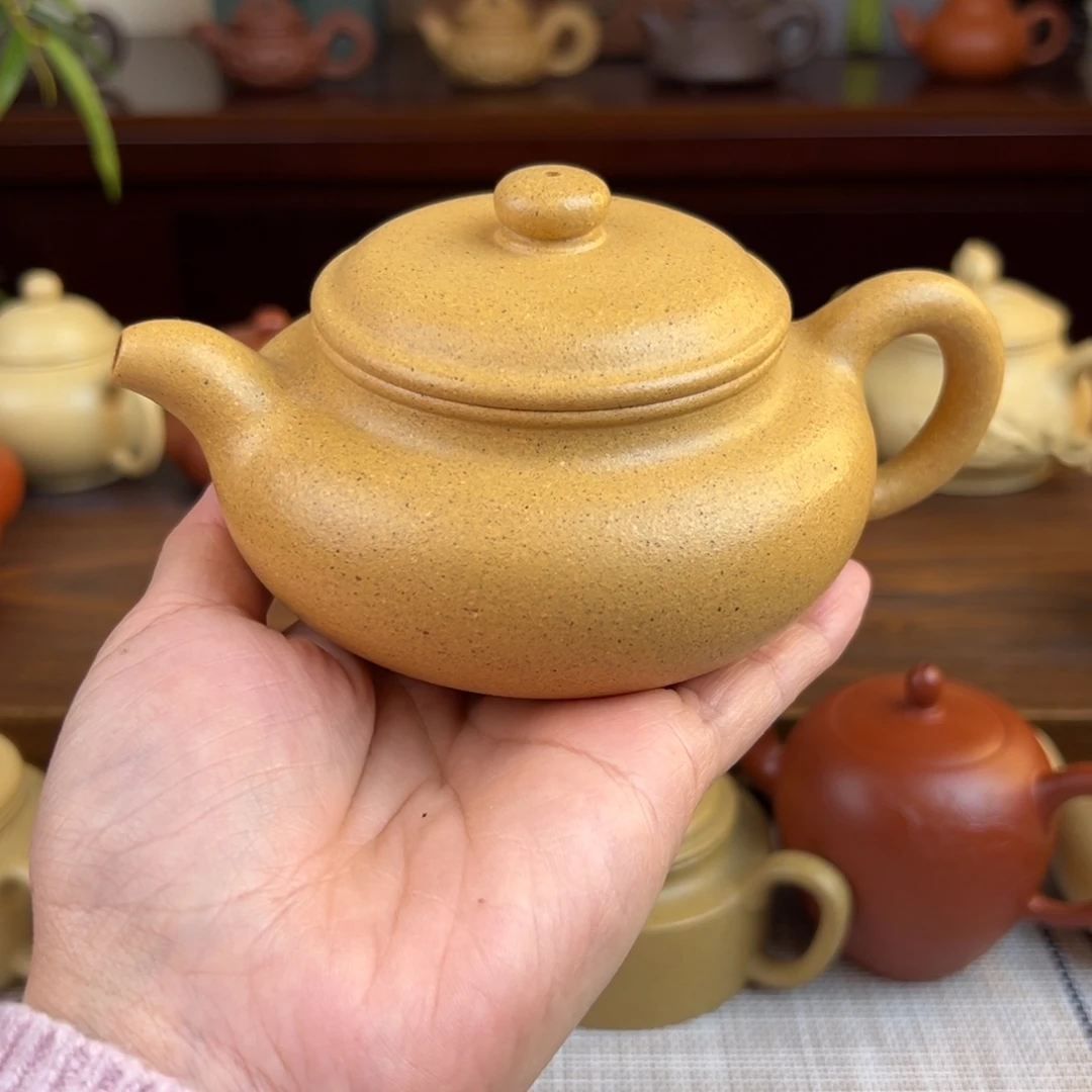 茶壶紫砂黄金段仿古全手220cc