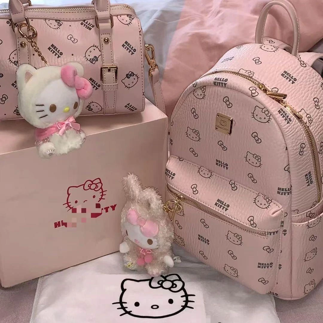 HelloKitty旅行背包2025新款小众大学生书包百搭通勤高级双肩包