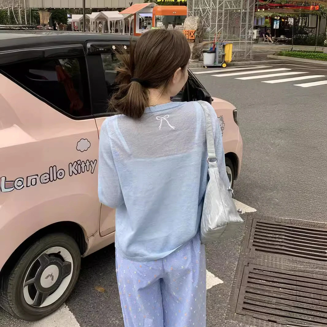 冰丝开衫薄款针织外套女装2024夏季新款披肩夏季外搭罩衫上衣其他