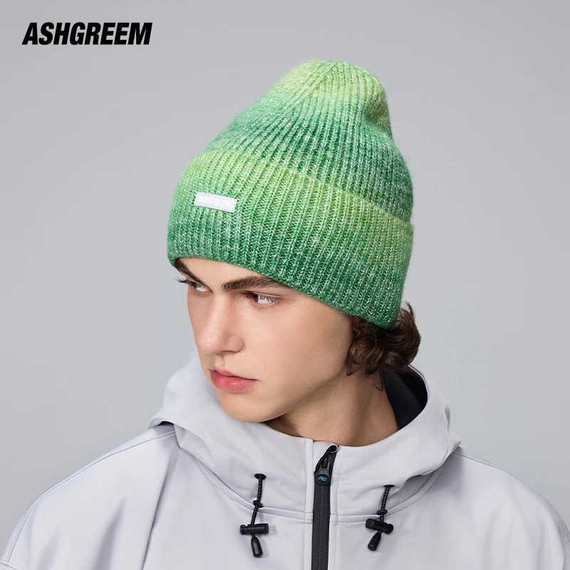 ASHGREEM针织帽冬季反光加厚保暖大头围骑行滑雪护耳防风毛线冷帽