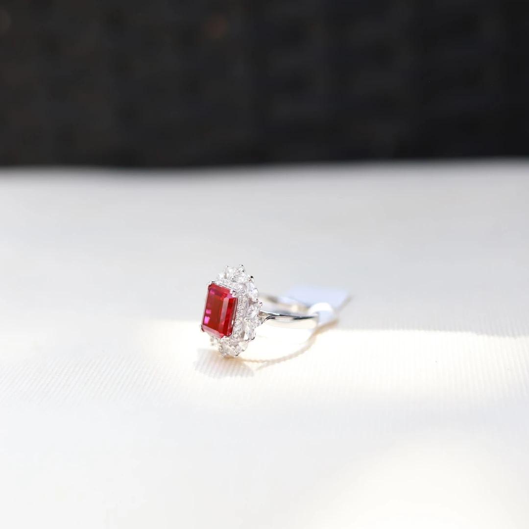 925银戒指 925银培育红宝两用款项链+戒指小众(ZHFRP0233R)不含链