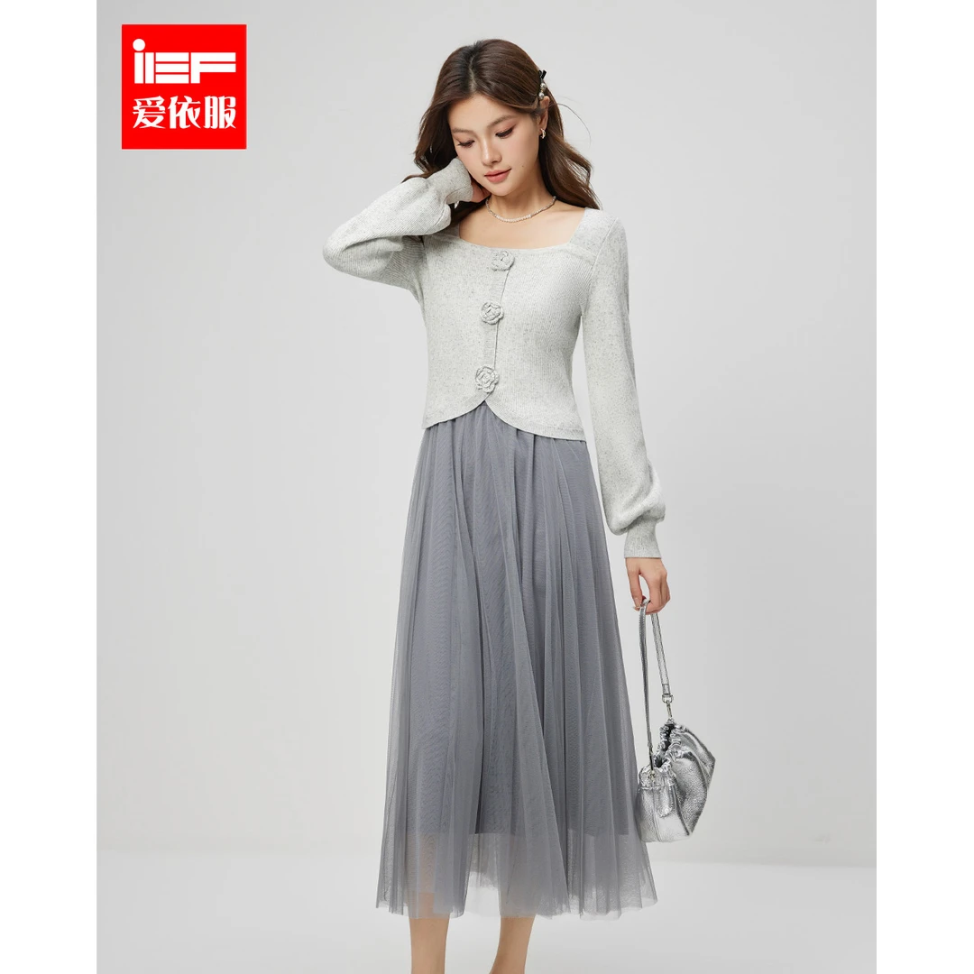 【商场同款新品】IEF/爱依服2025春季新款风设计里外套裙欧若风