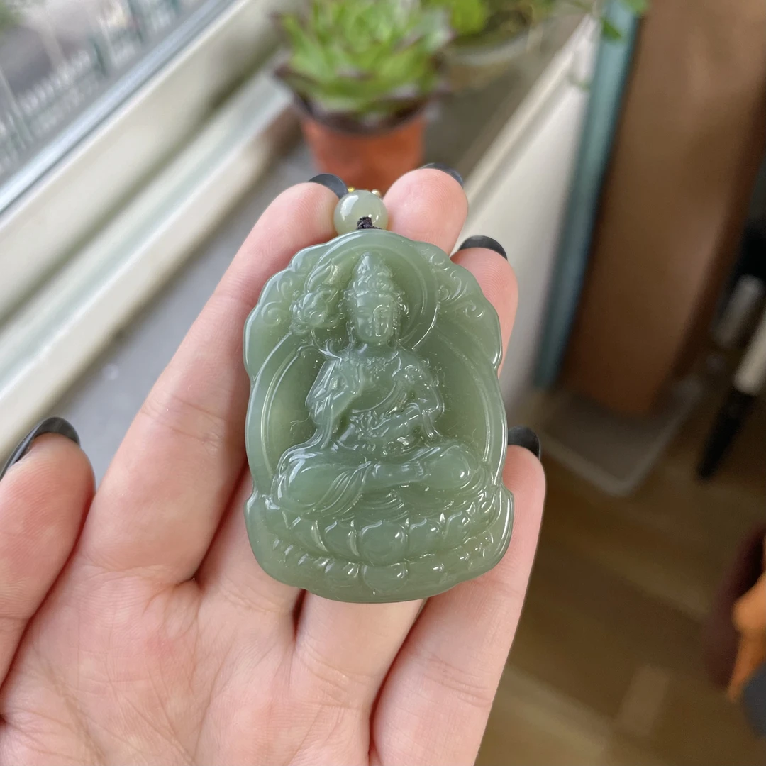 天然玉石新疆和田玉且末料观音牌子挂件吊坠项坠多样性随机发货