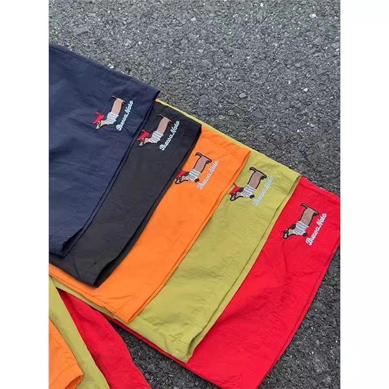 多巴胺小狗刺绣速干短裤男潮牌青少年夏季薄款裤子外穿沙滩五分裤