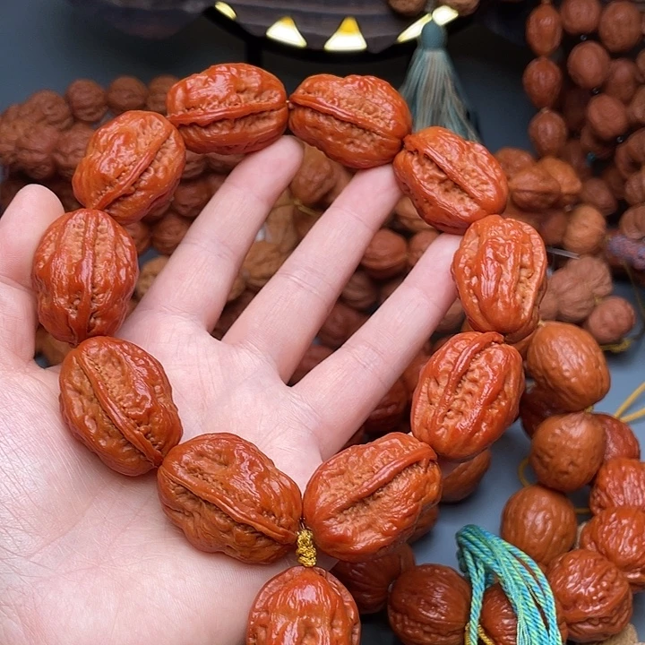 老***金文玩核桃吊坠水晶白菜
