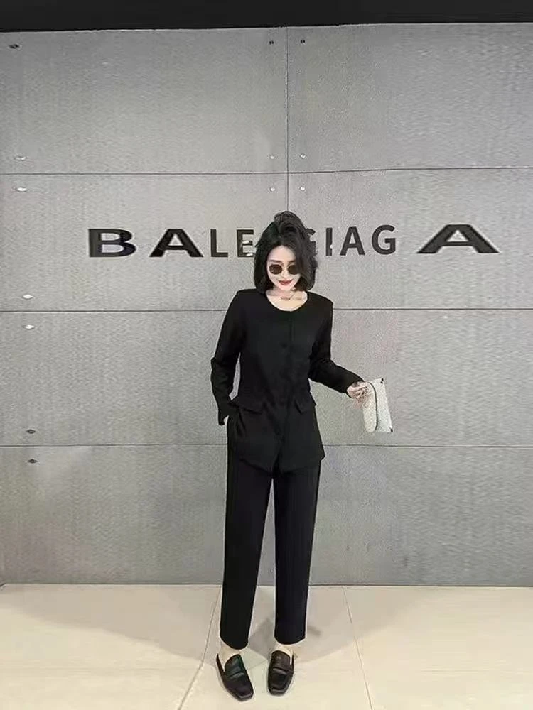 2025秋季高级洋气气质显瘦通勤风女装时髦上衣+裤子两件套1888