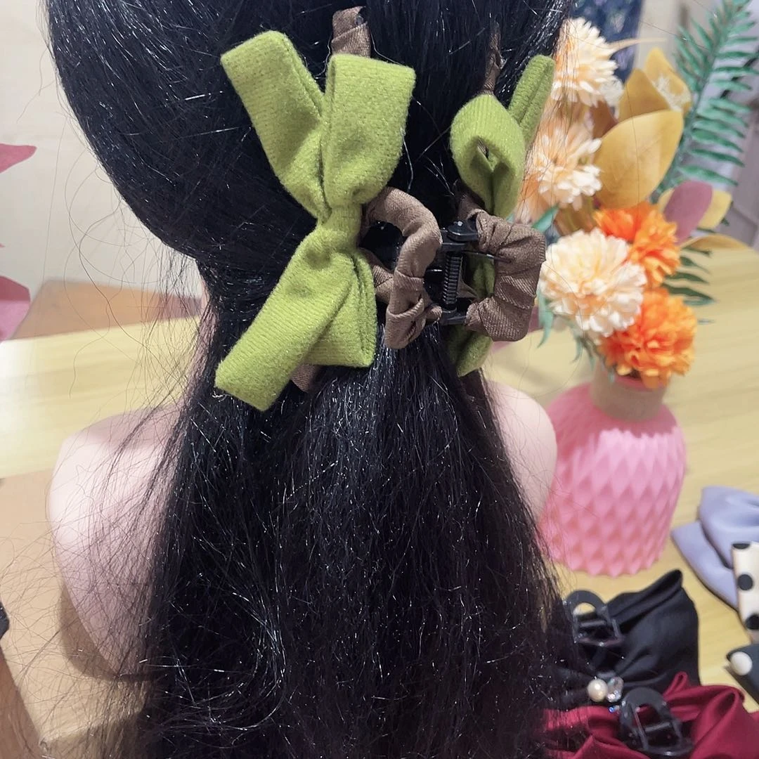 皮质铁合金蝴蝶结发夹