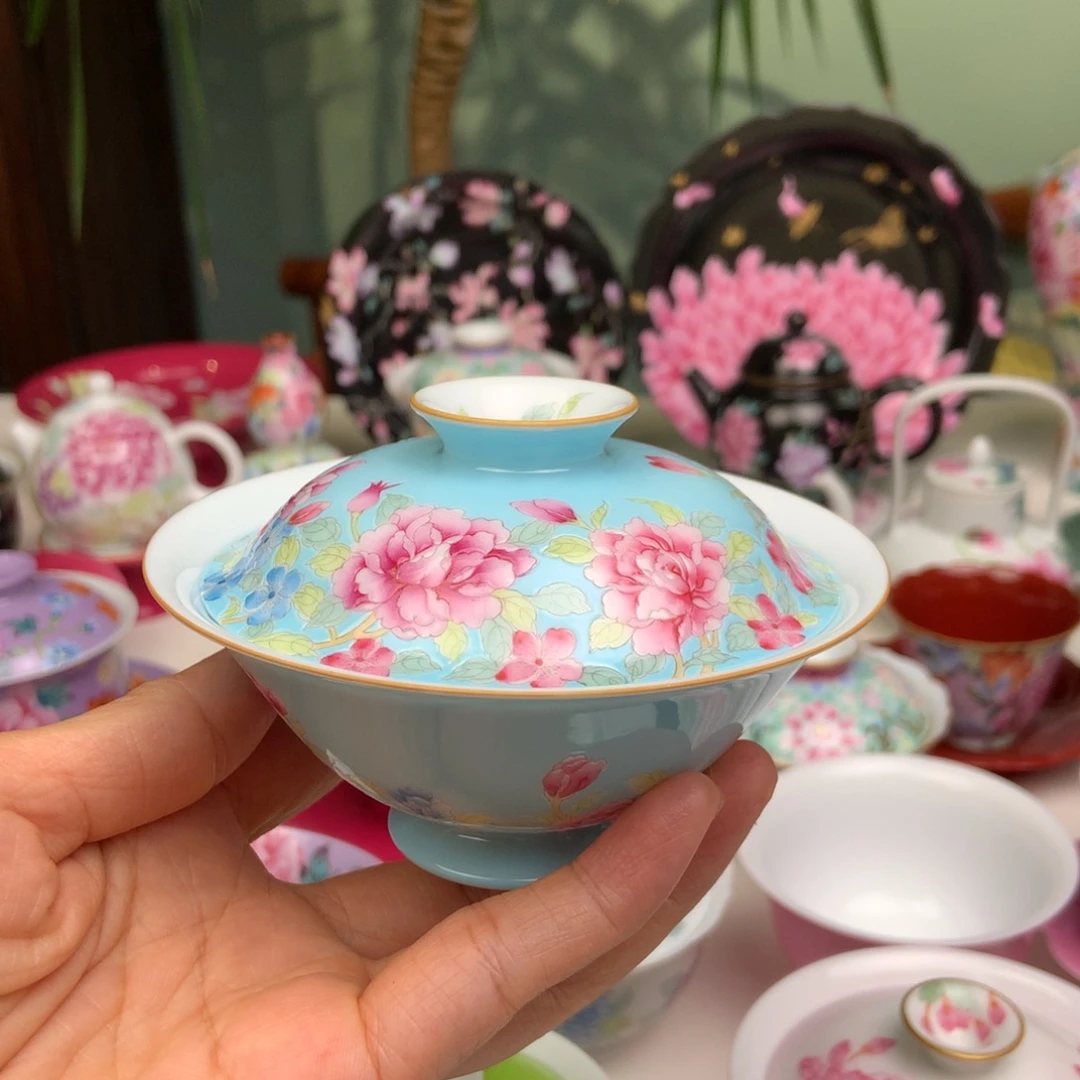 小***米景德镇手工手绘月季花