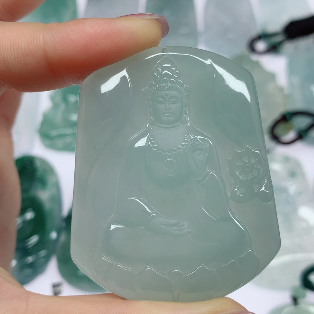 翡翠未镶嵌挂件素衣观音