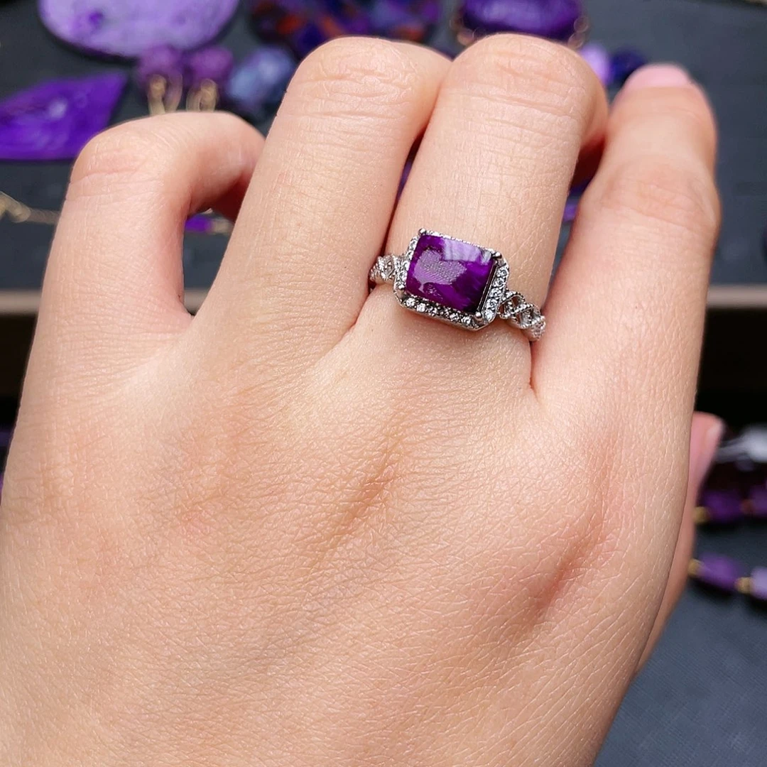 苏纪石（舒俱来）戒指银S925镶嵌