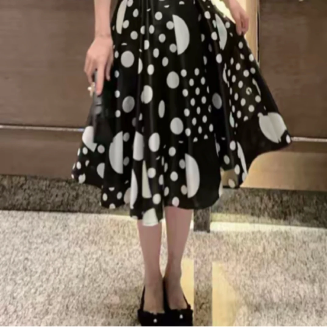 GIRDEAR/哥弟【情迷波普】夏款复古波点百搭高腰显瘦半身裙1200319