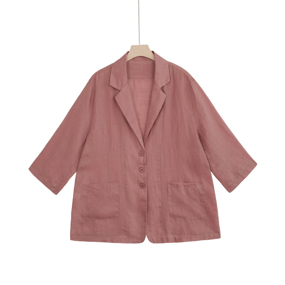 9803王楠自制苎麻西服外套女小外搭
