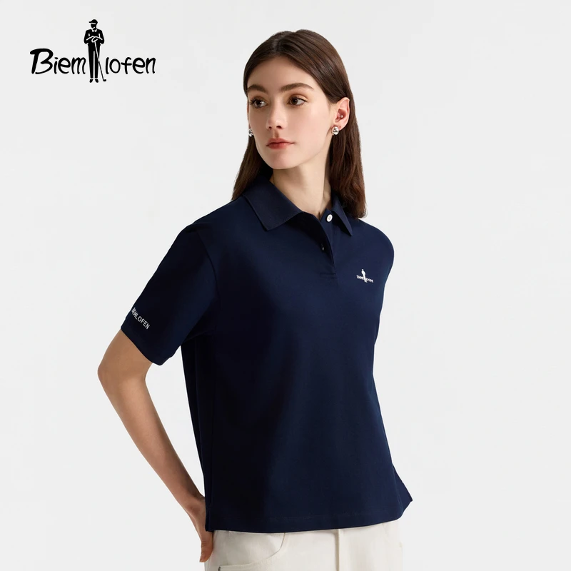 2025春夏新款女士时尚百搭上衣休闲户外多色微廓简约短袖POLO衫