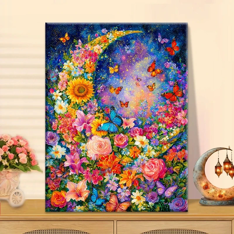 花门星夜|数字油画diy真心遮盖六代颜料填色涂色手绘礼物油彩装饰