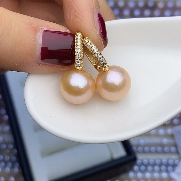 银S925镀金镶嵌颈饰淡水珍珠11-12