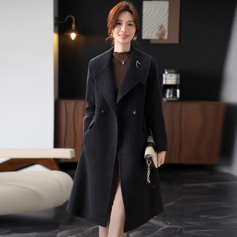 【退货包运费】羊毛大衣C1968秋冬季显瘦气质百搭羊毛大衣外套女