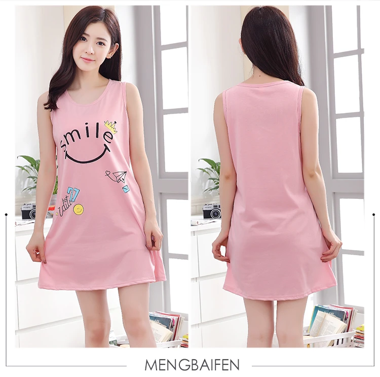 超大码背心睡裙女夏季纯棉胖mm宽松无袖睡衣裙200斤胖mm220斤5XL