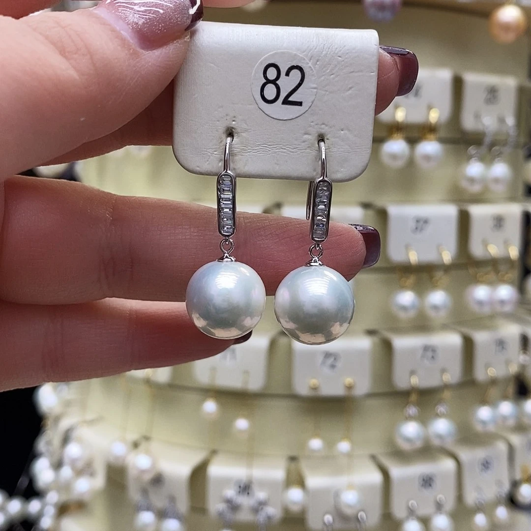 淡水珍珠耳饰银S925镶嵌