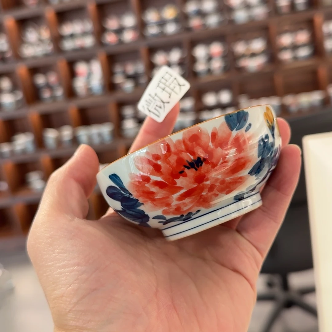 釉下手绘茶具微瑕