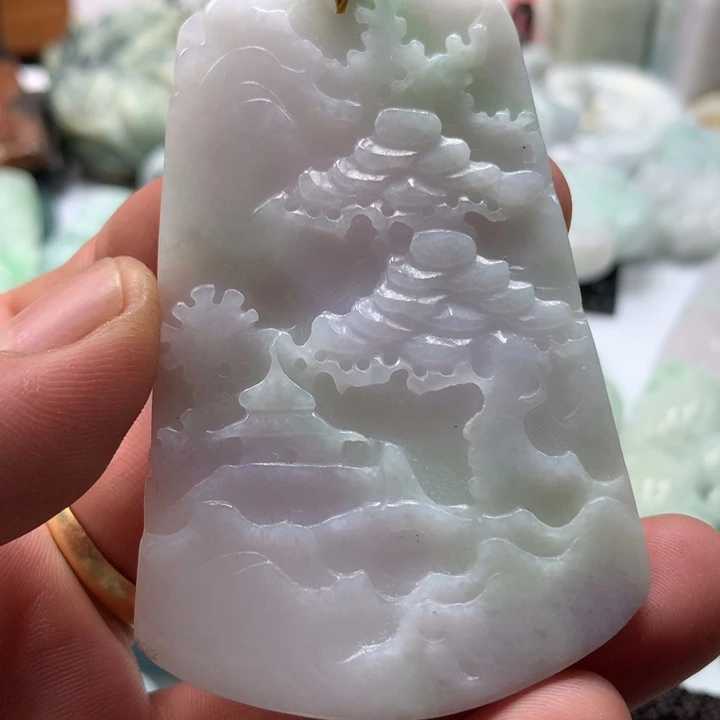 翡翠未镶嵌颈饰保真天然a货翡翠