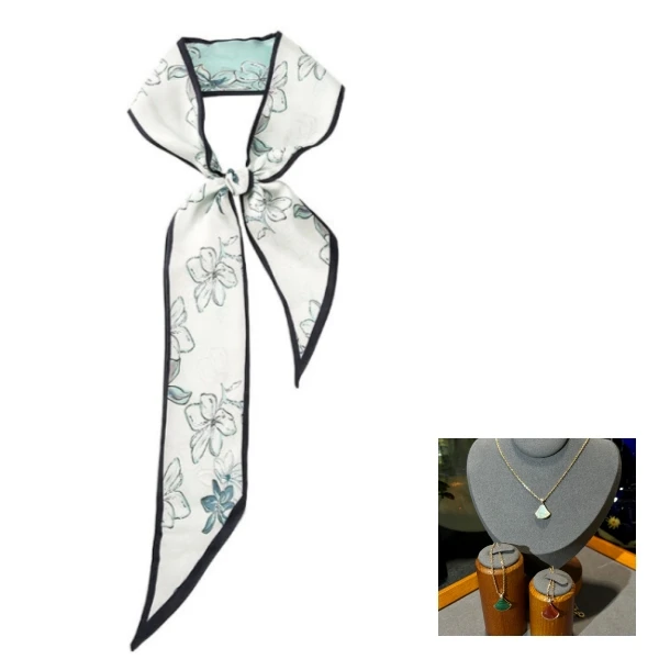 玫瑰金色小号裙子项链 丝巾