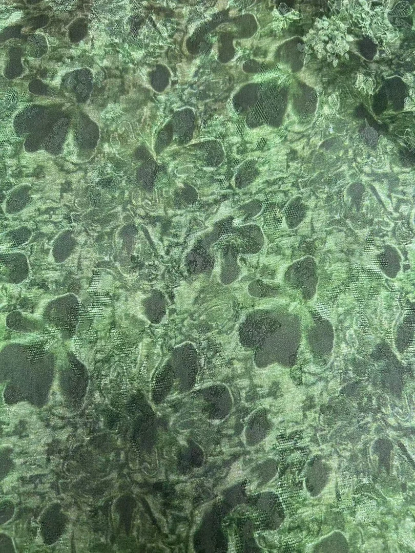 绿底黑蝴蝶兰  链接 布头 高清数码印花