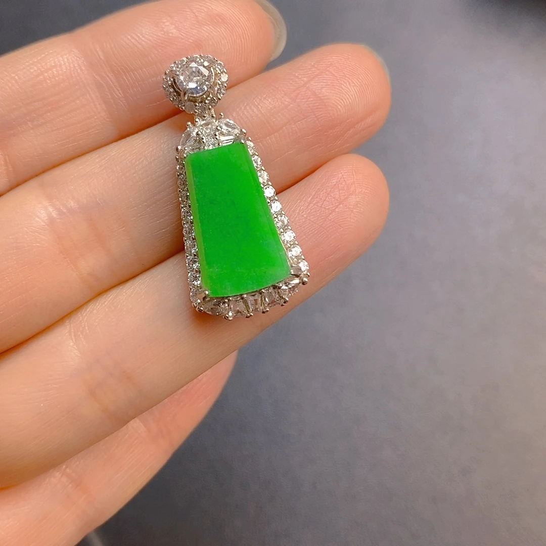 贵***师翡翠银S925镶嵌颈饰