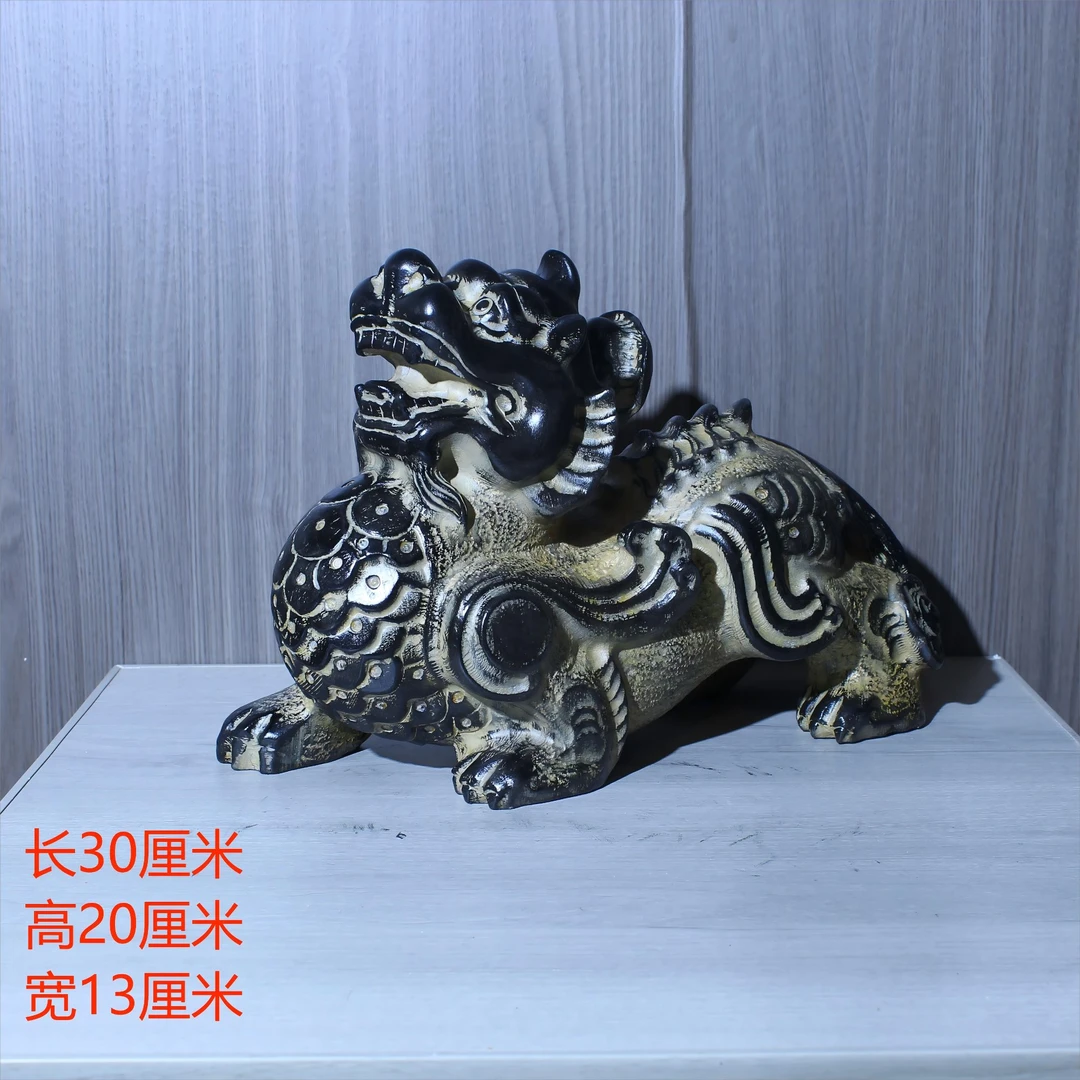 30厘米飞天貔貅茶室会所桌面客厅造景中式石雕摆件|