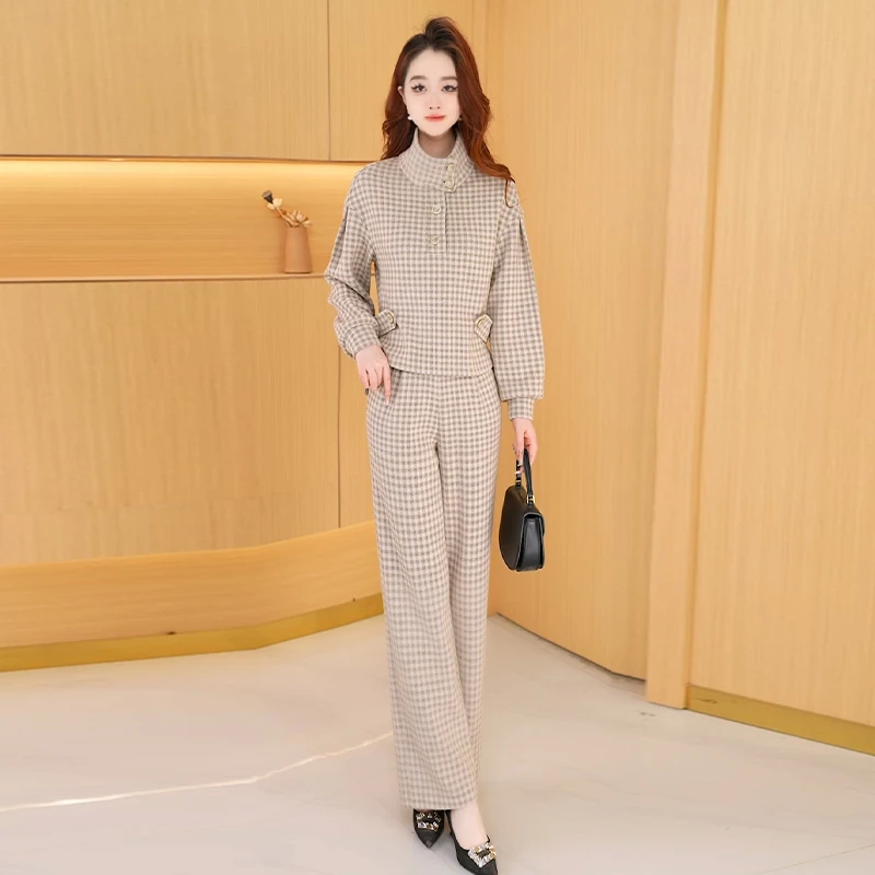 【两件套】秋季新款时尚修身气质洋气休闲收腰显瘦减龄轻奢女装套裤