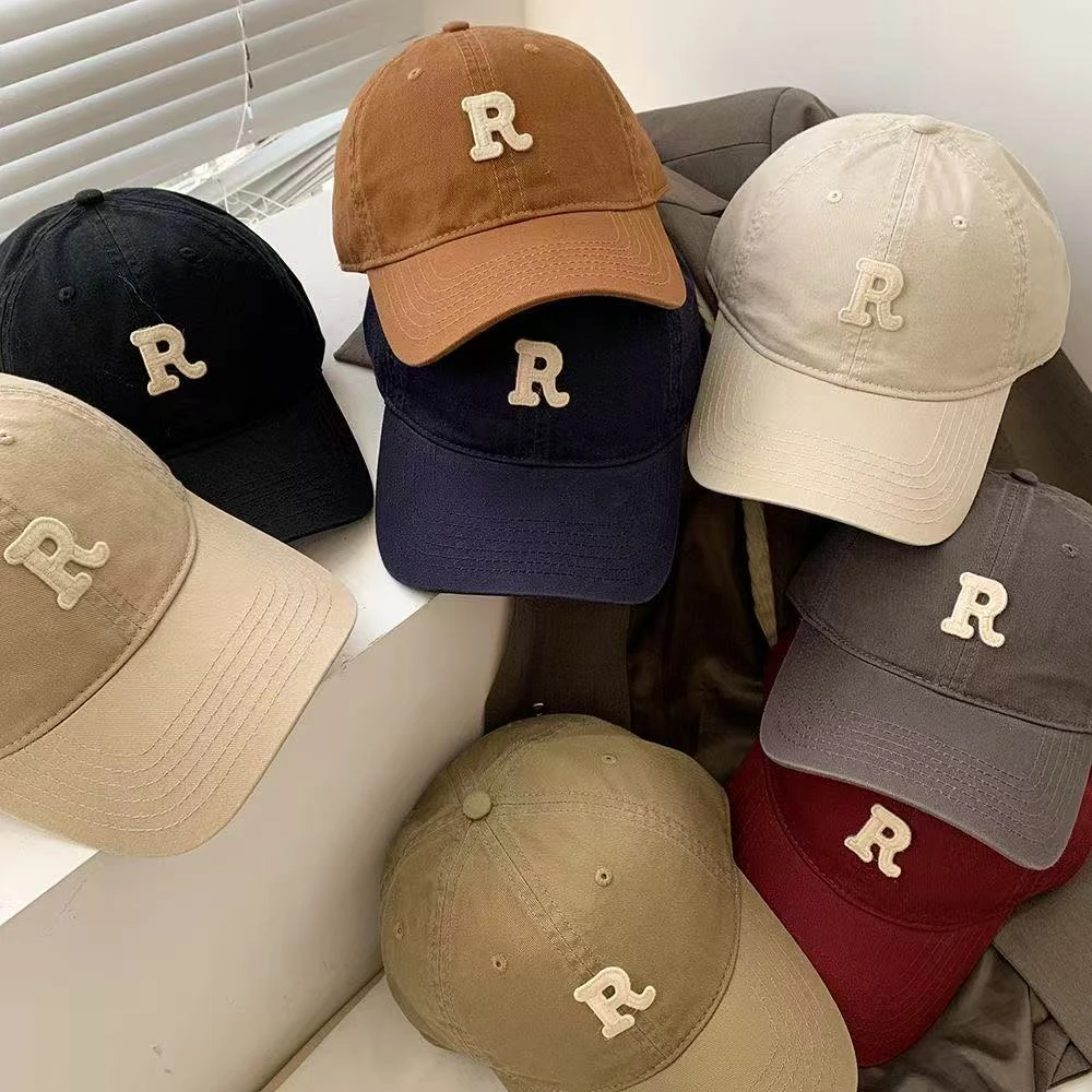 棒球帽帽子韩版字母大头围新款日系夏季帽檐显脸防晒鸭舌帽