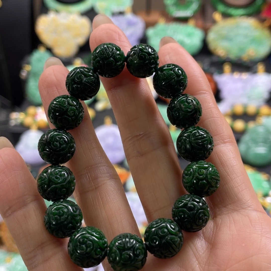 翡翠未镶嵌手链代编织