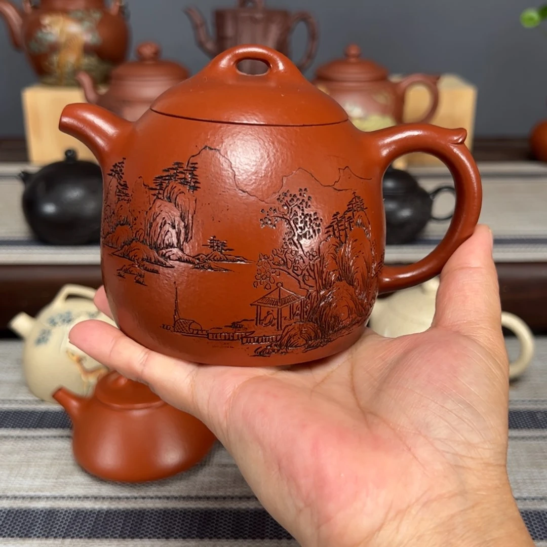 茶壶紫砂洞****邓秦权朱泥350毫升