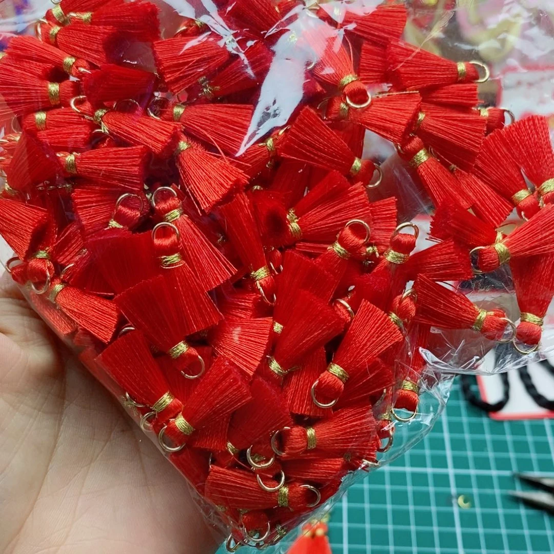 迷你小流苏 红色100个