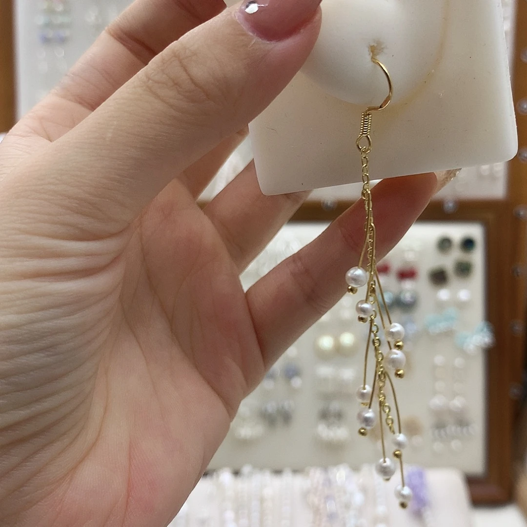 淡水珍珠耳饰银S925镶嵌