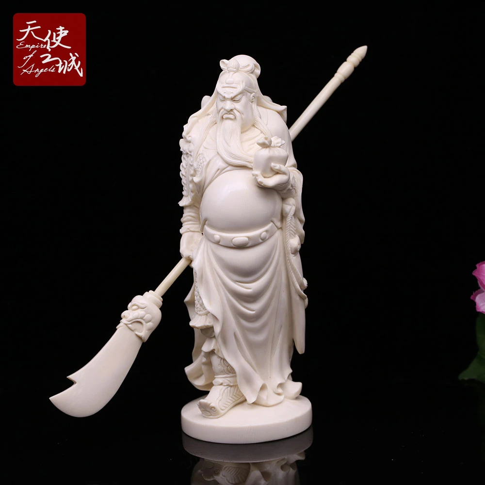 天然猛犸象牙关公摆件义薄云天武财神关二爷关羽赏摆高端商务礼品