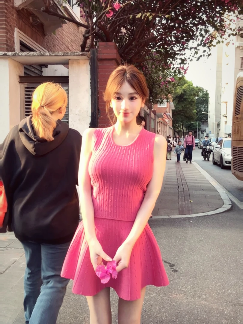 WW定制「春日捕月」法式轻奢气质纯欲性感修身显瘦收腰洋气连衣裙