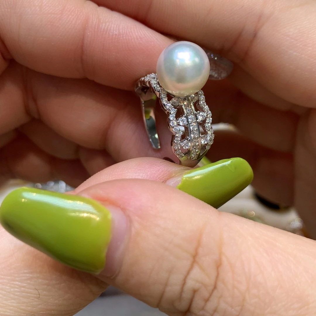 海水珍珠戒指银S925镶嵌