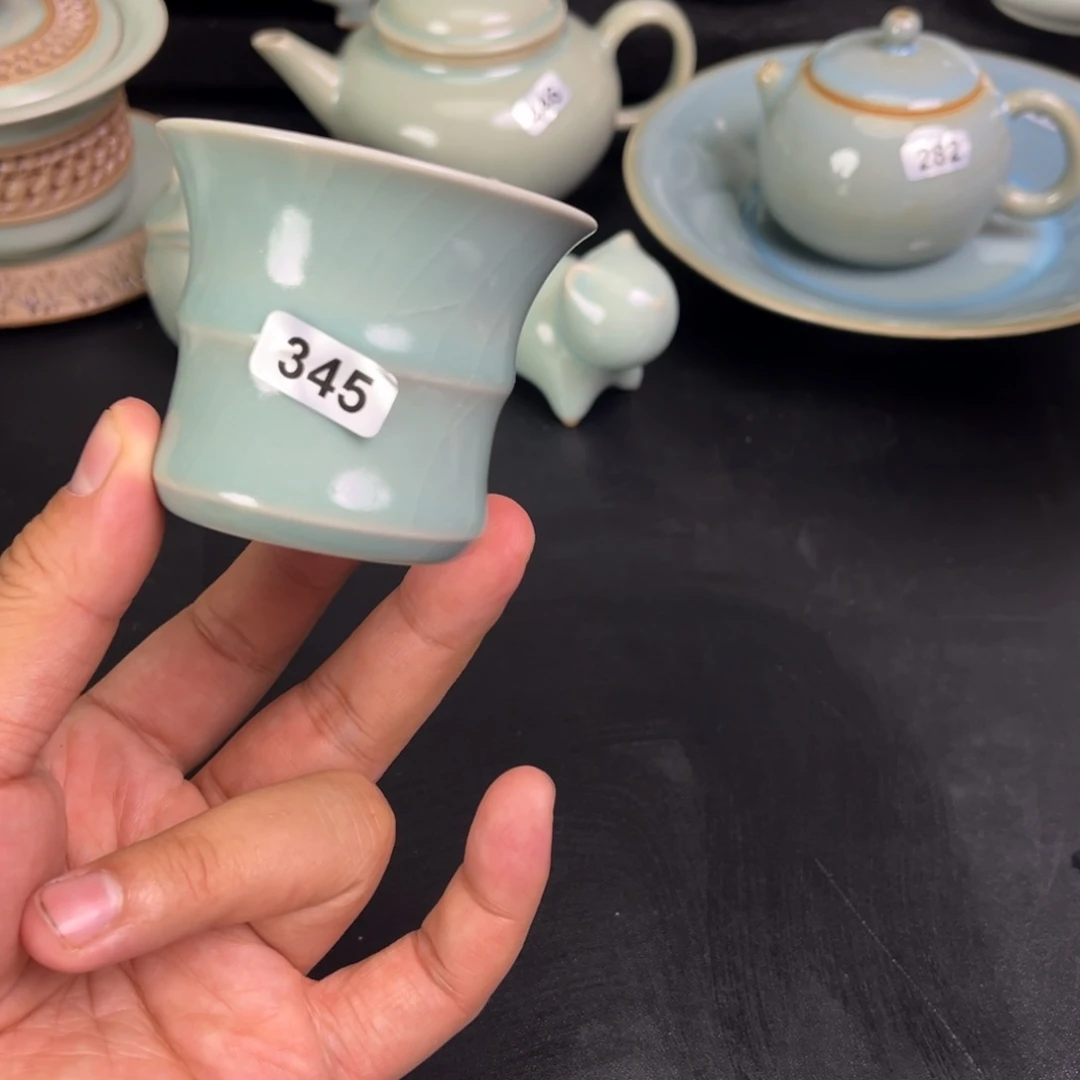 【闪购商品】天青釉竹节杯