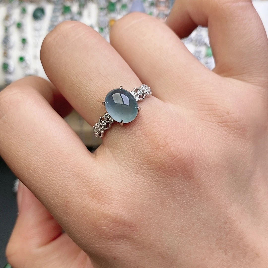 翡翠银S925镶嵌戒指