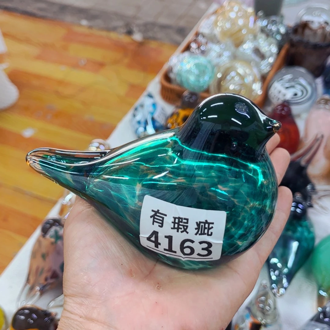4163鸟，瑕 家悦琉璃花瓶摆件