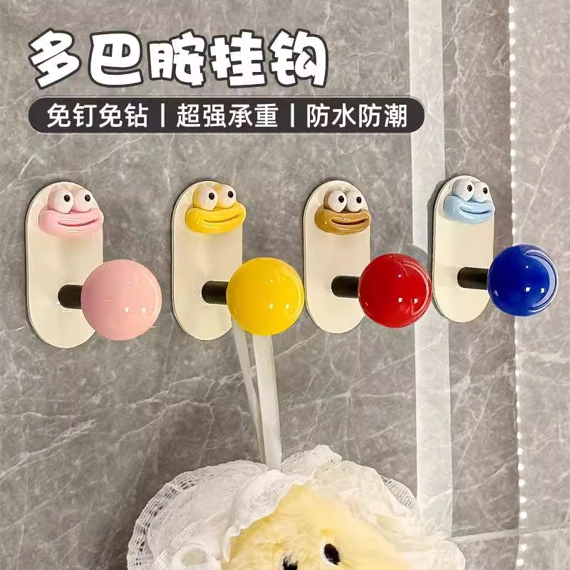 多巴胺门后挂衣钩免打孔创意可爱挂钩包包无痕粘钩帽子浴室强力钩