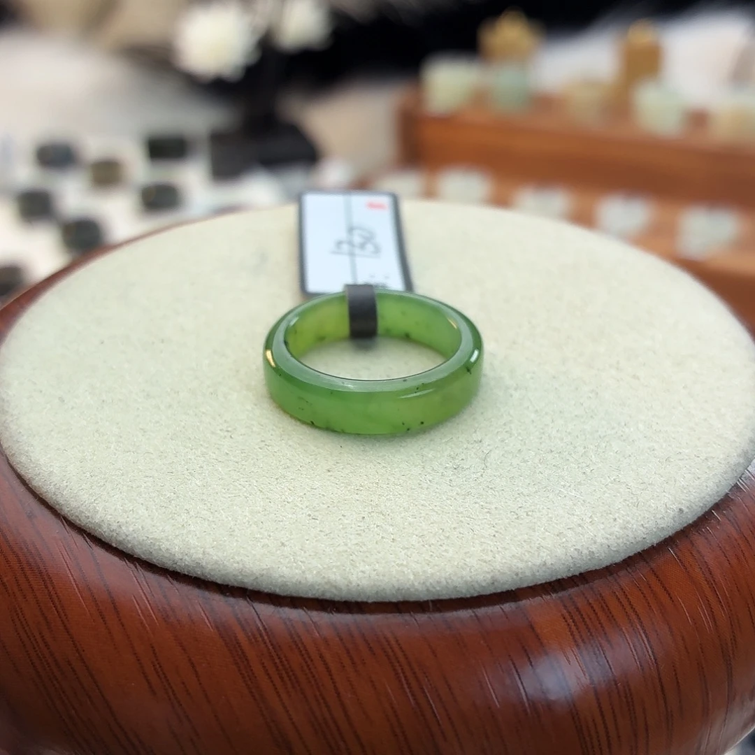 和田玉未镶嵌戒指i159碧玉窄圆切16.0mm