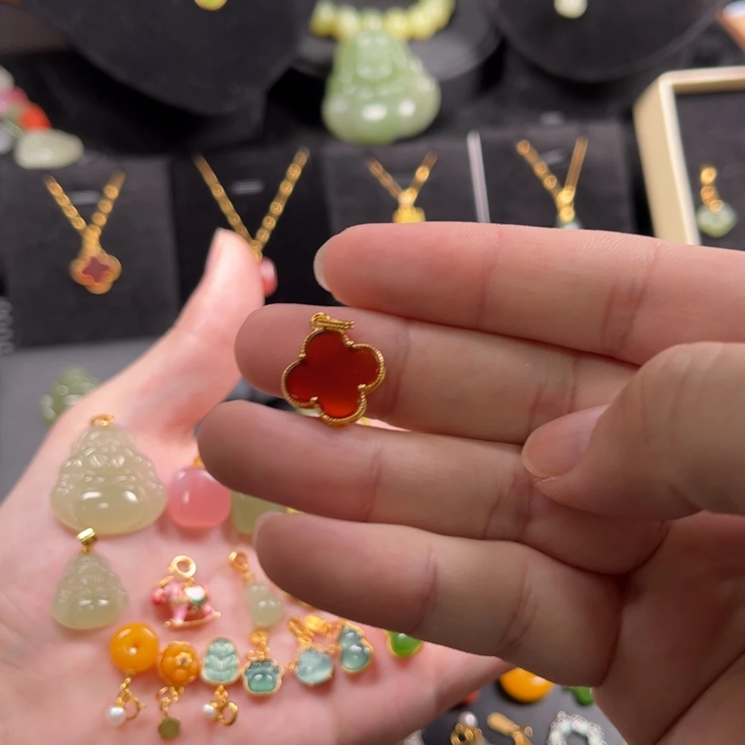 玛瑙/玉髓颈饰银S925镶嵌