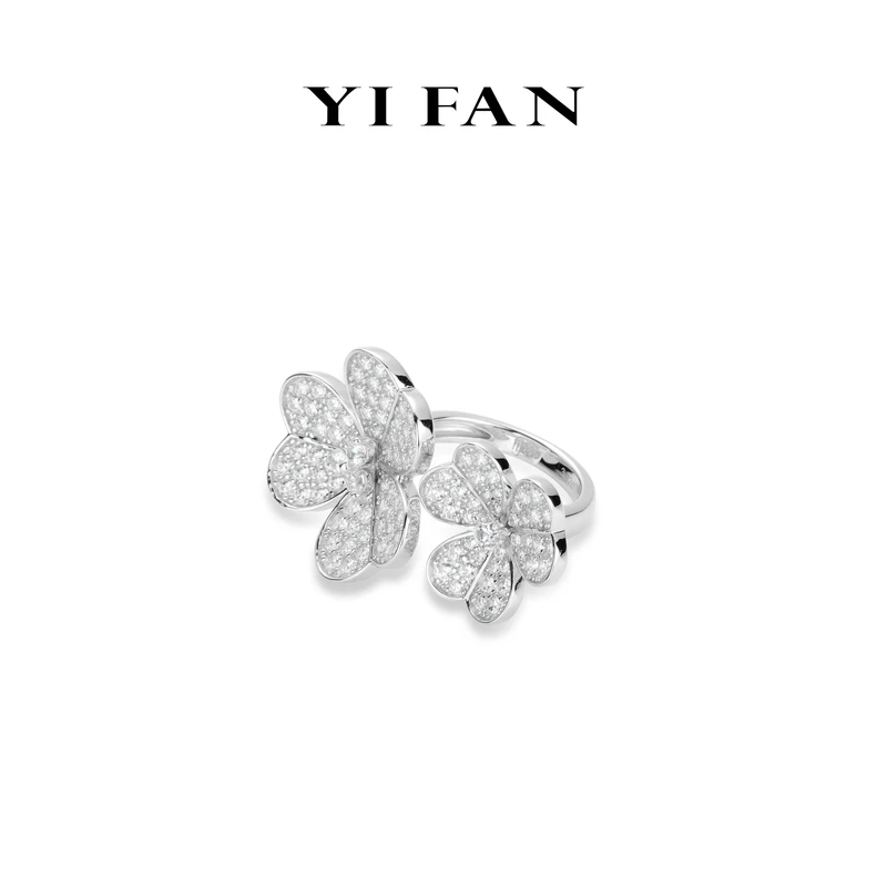 925银合成锆石戒指 1929-白色满钻三瓣花豪镶百搭戒指