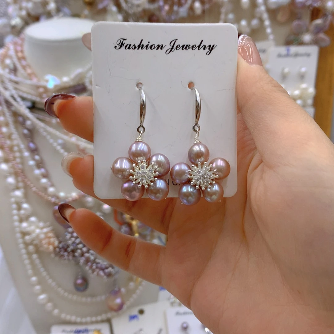 淡水珍珠耳饰合金