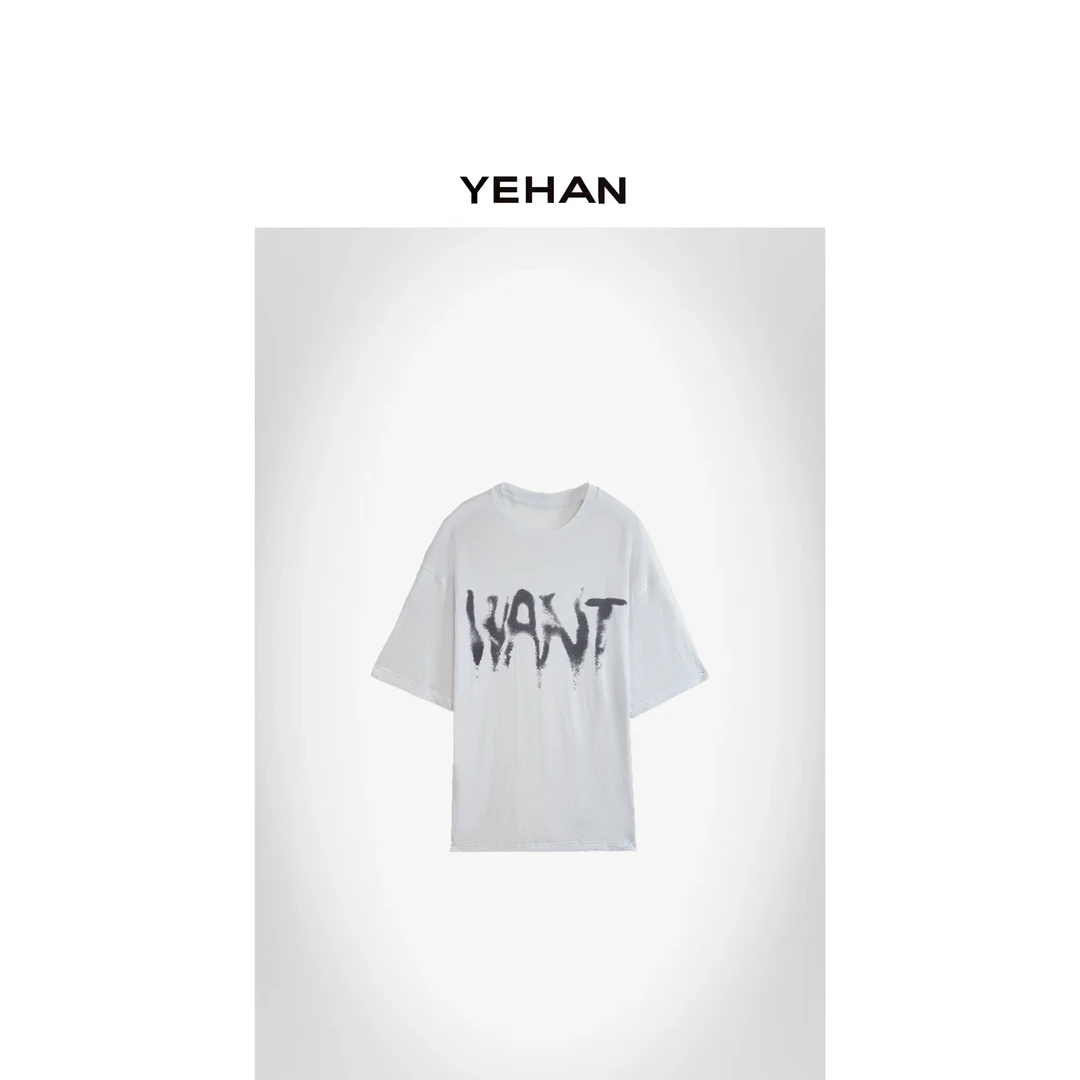 YEHAN 涂鸦字母T恤 2025春季新款NEW