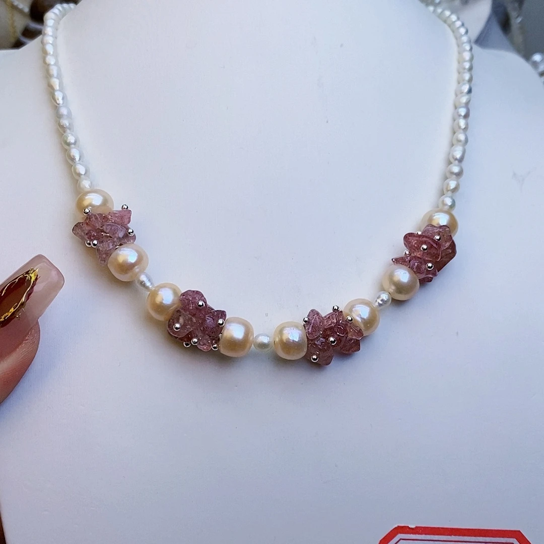 淡水珍珠颈饰银S925镶嵌